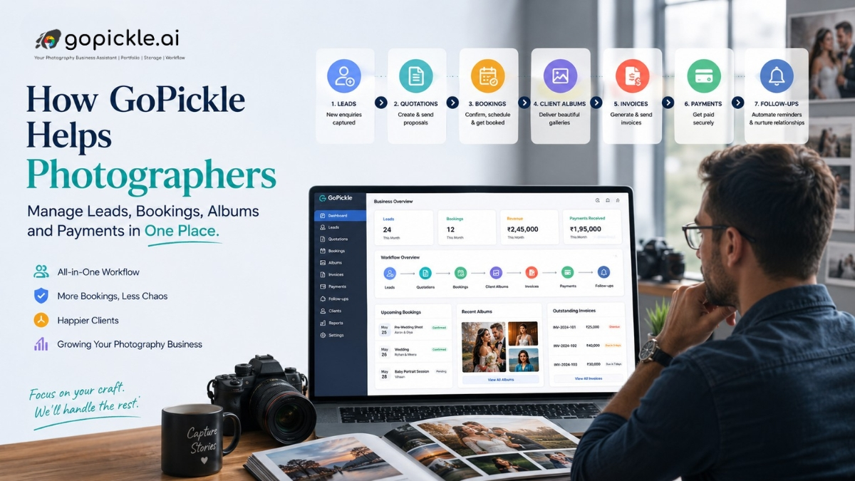 How GoPickle Helps Photographers Manage Leads, Bookings, Albums and Payments in One Place