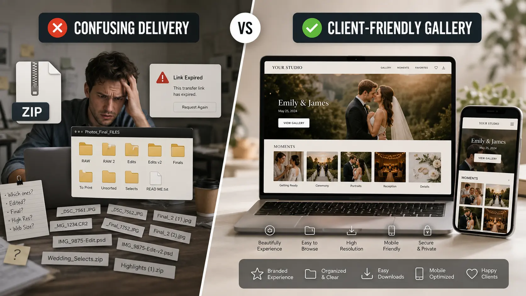 How to Share Large Photo Albums With Clients Without Confusion