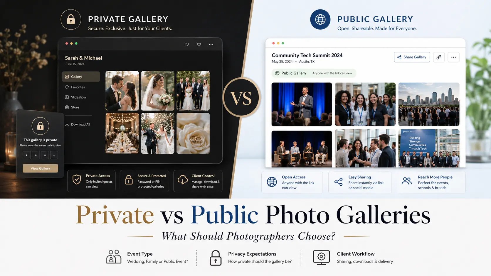Private vs Public Photo Galleries: What Should Photographers Choose?