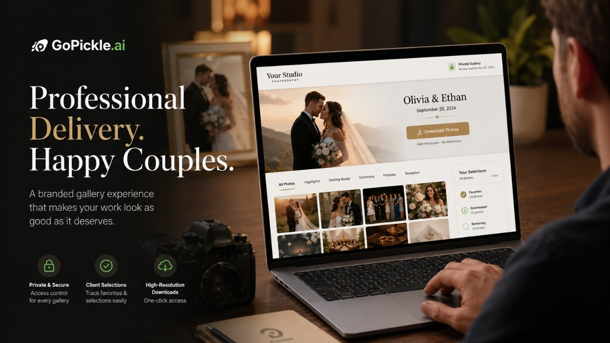 How to Share Wedding Photos Professionally Using GoPickle.ai