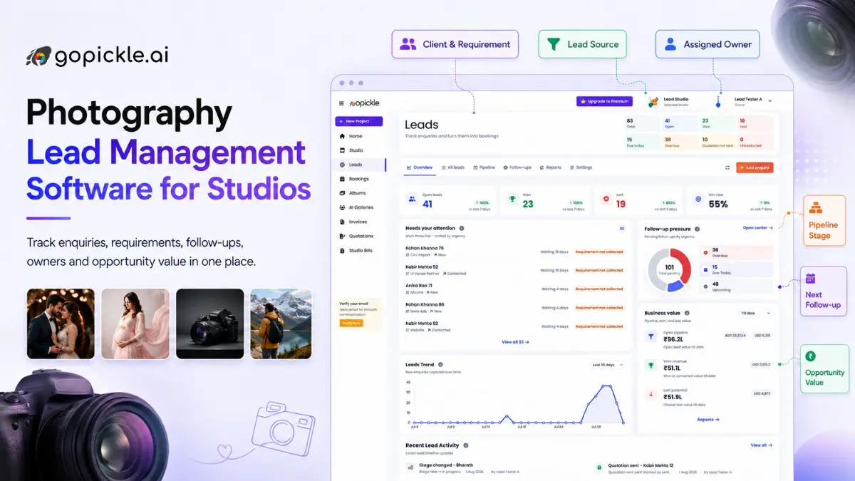 Photography Lead Management Software for Studios