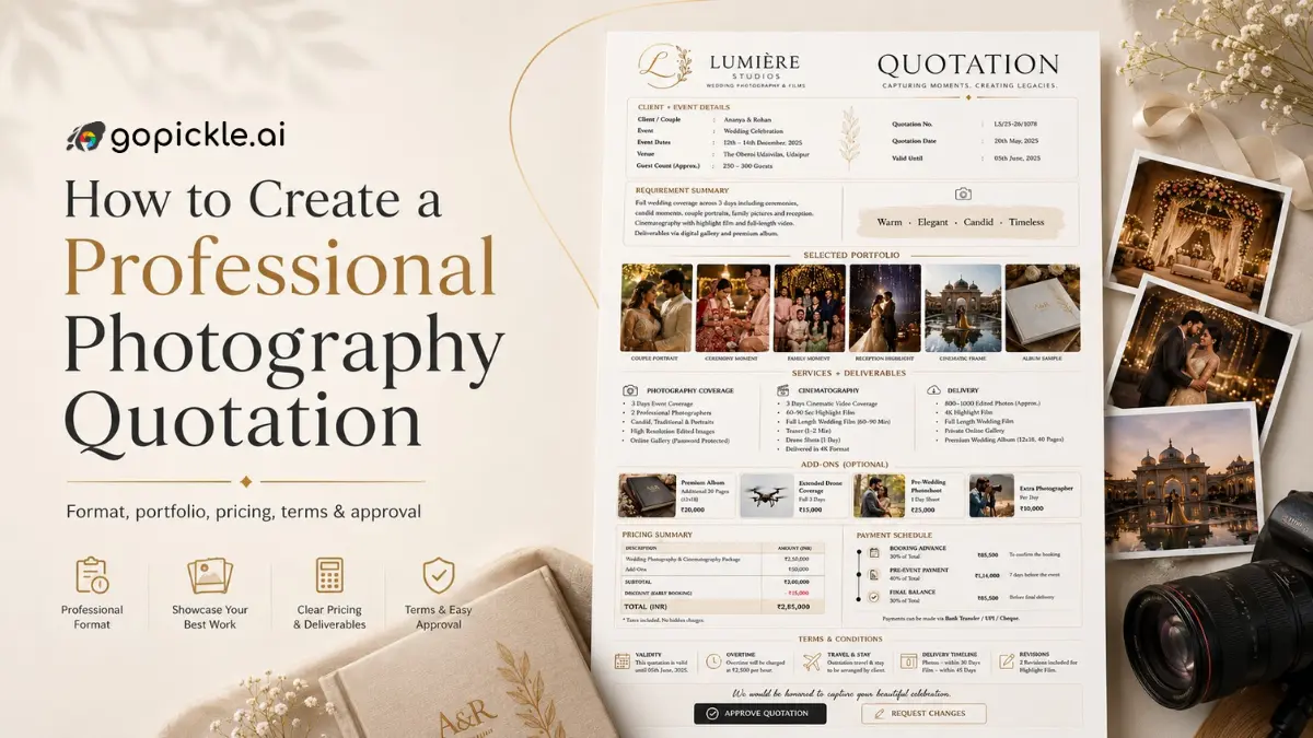 How to Create a Professional Photography Quotation That Helps Clients See the Value