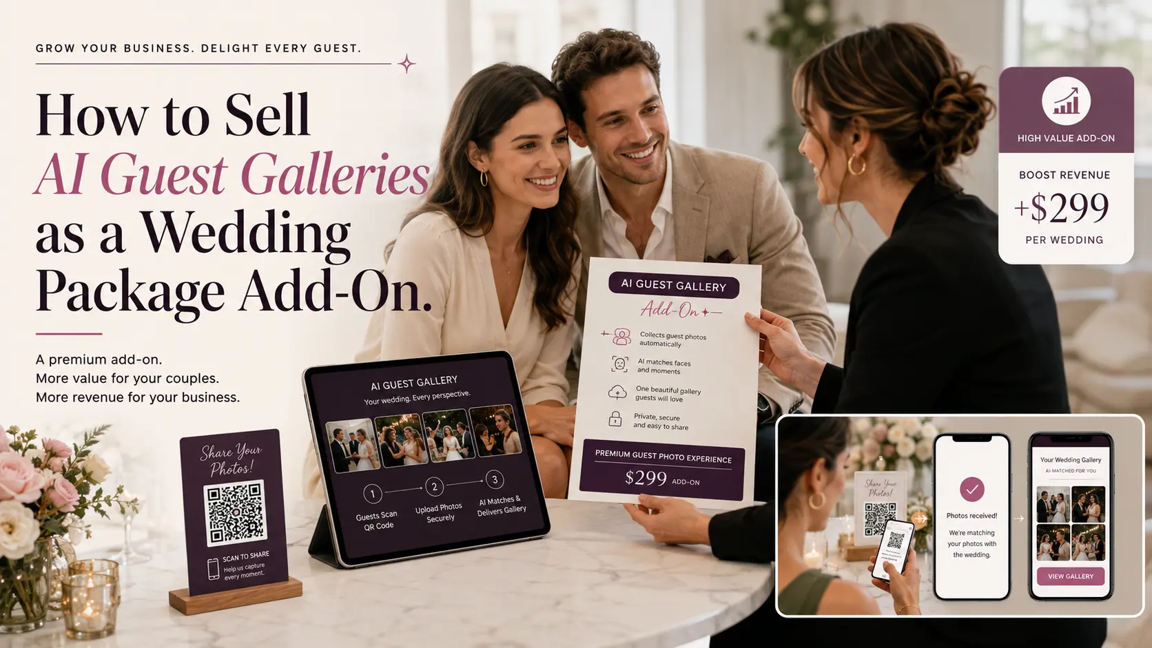 How to Sell an AI Guest Gallery Add-On to Wedding Clients