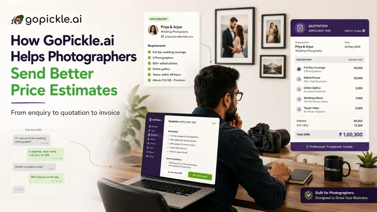 How GoPickle.ai Helps Photographers Send Better Price Estimates