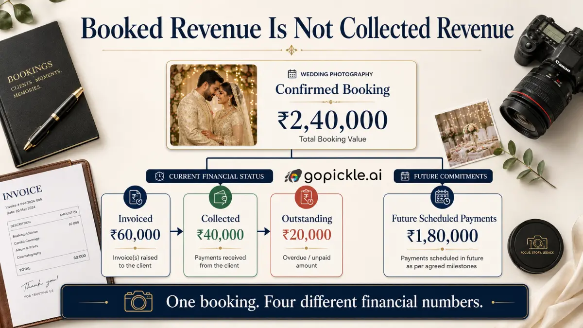 Booked Revenue vs Collected Revenue: What Photography Studio Owners Should Track