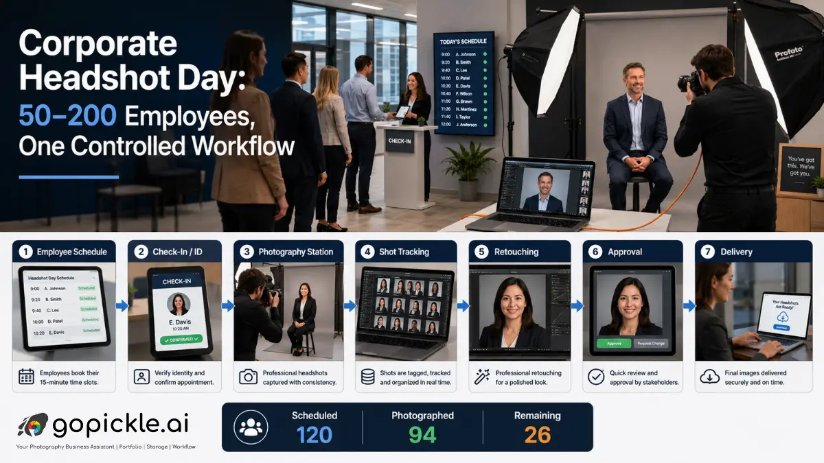 Corporate Headshot Day Workflow: How to Photograph 50–200 Employees Without Chaos