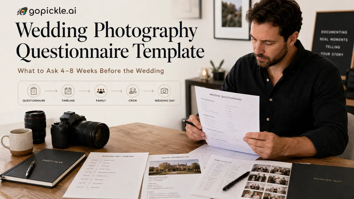 Wedding Photography Questionnaire Template: What to Ask 4–8 Weeks Before the Wedding