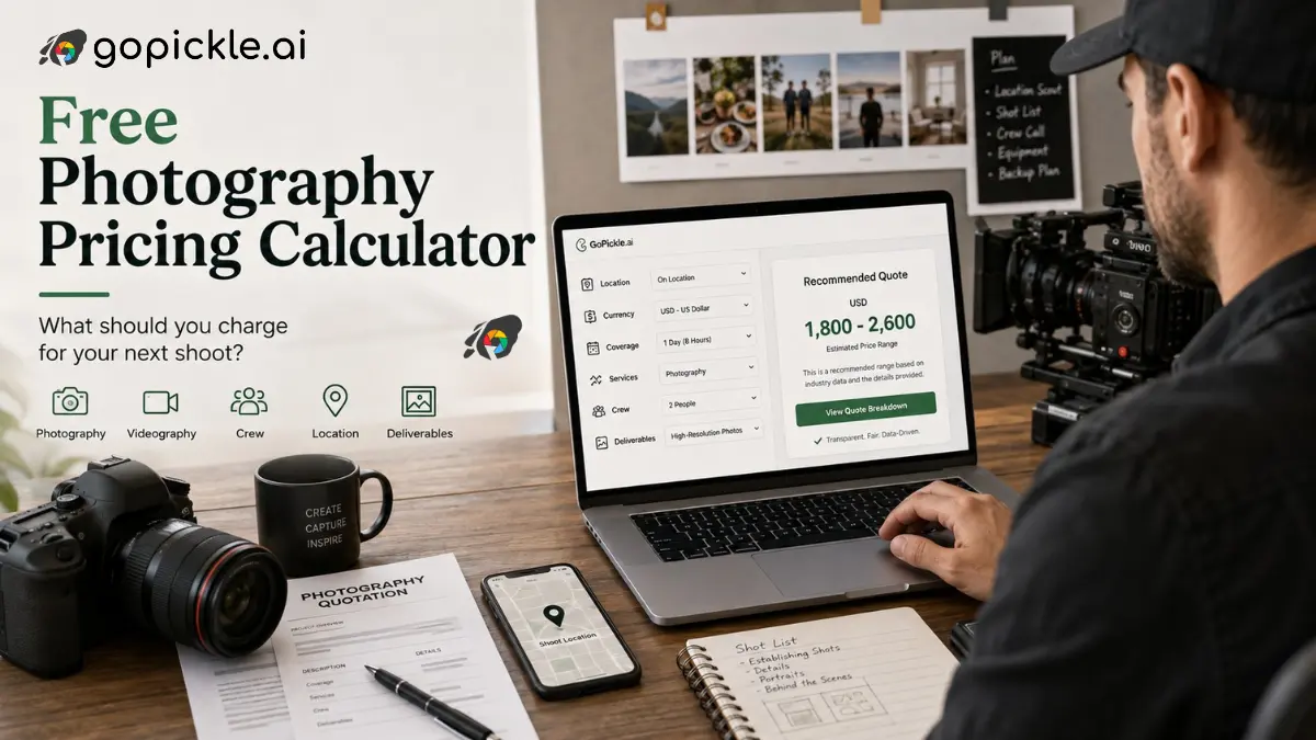 GoPickle Launches a Free Photography Pricing Calculator for Photographers Worldwide
