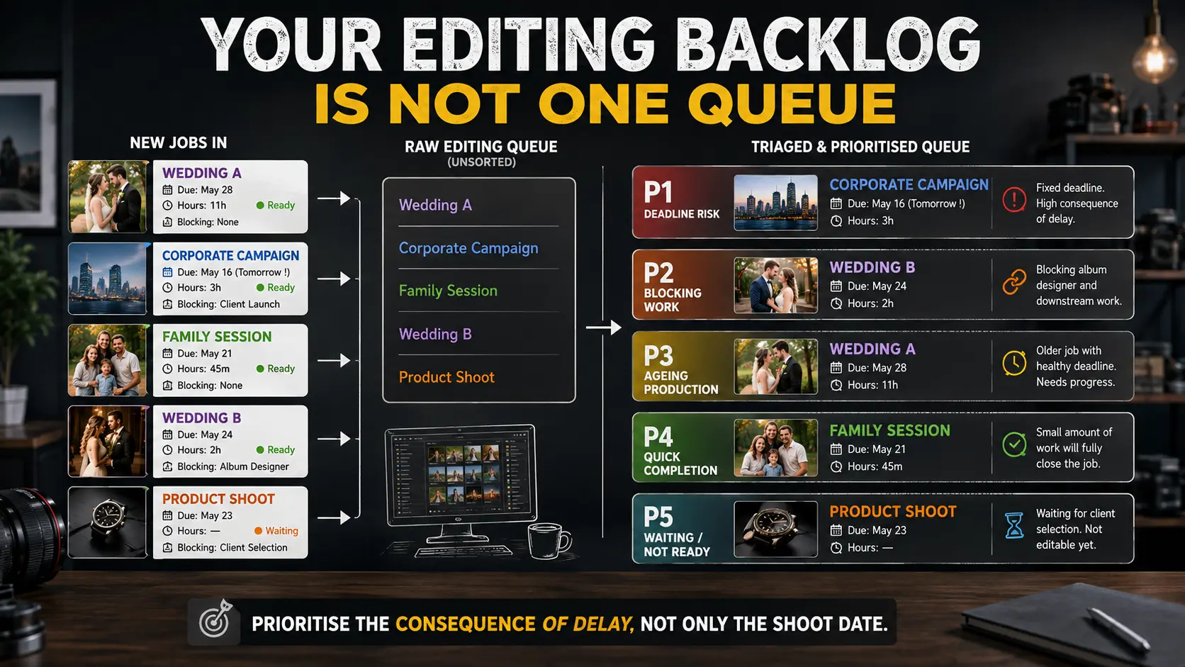 Editing Backlog Triage: Which Photography Jobs Should Be Edited First?