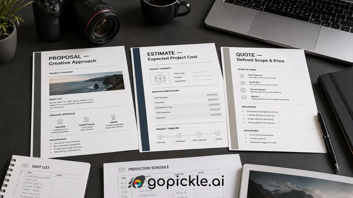 Commercial Photography Estimate vs Quote vs Proposal: What the Client Actually Needs