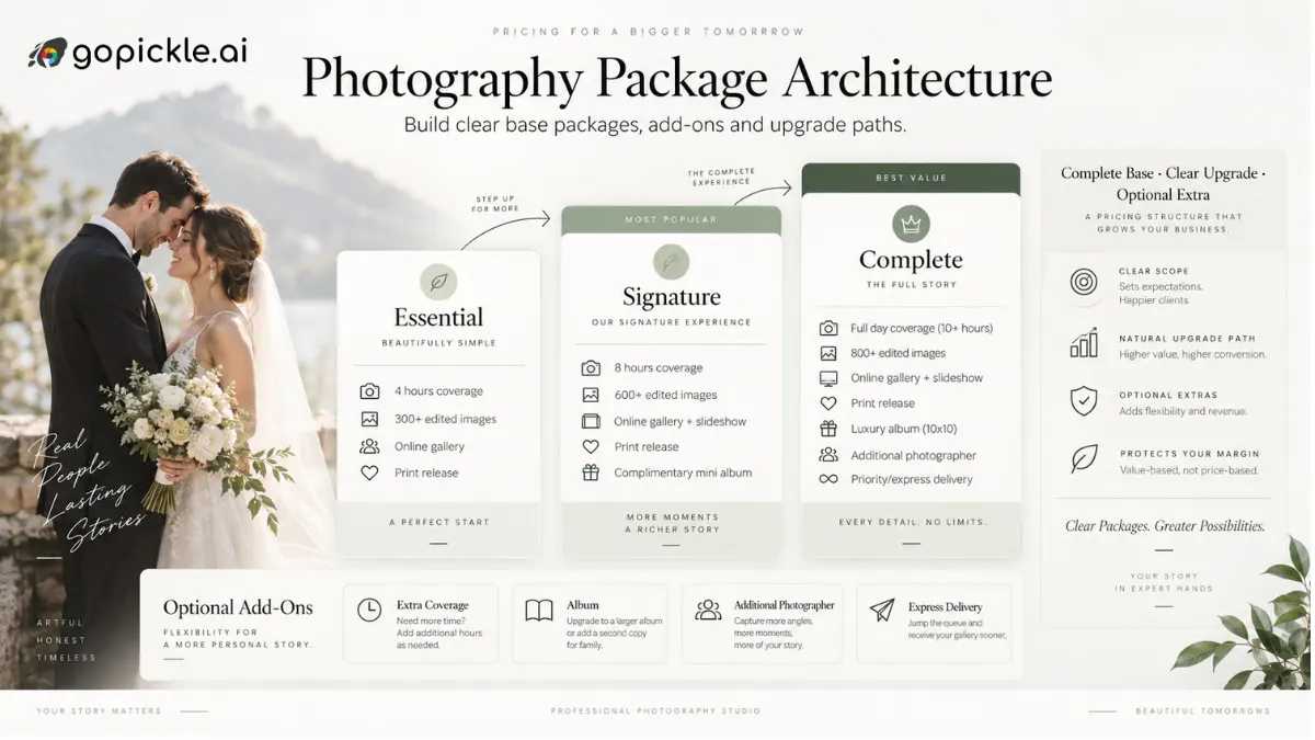 Photography Package Architecture: Build Clear Base Packages, Add-Ons and Upgrade Paths