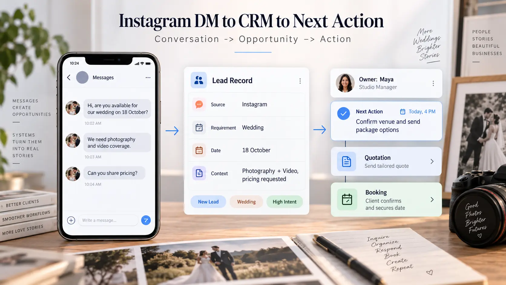 Instagram DM to CRM: A Workflow for Photography Enquiries That Start in Social