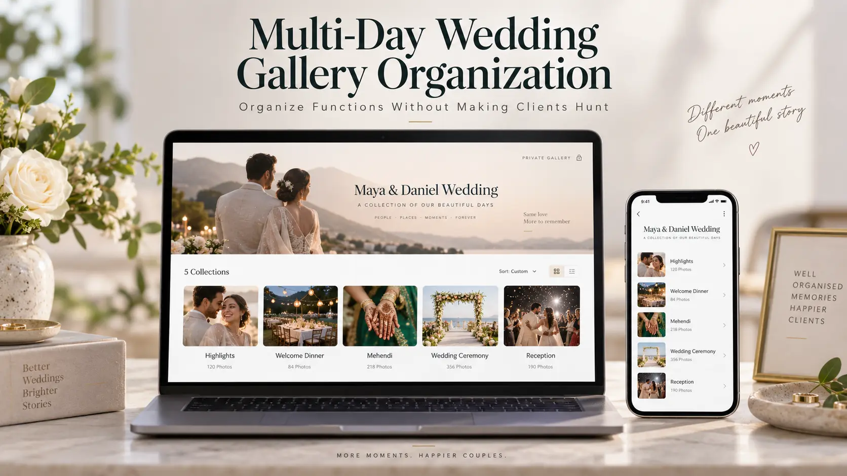 Multi-Day Wedding Gallery Organization: Organize Every Function Without Making Clients Hunt