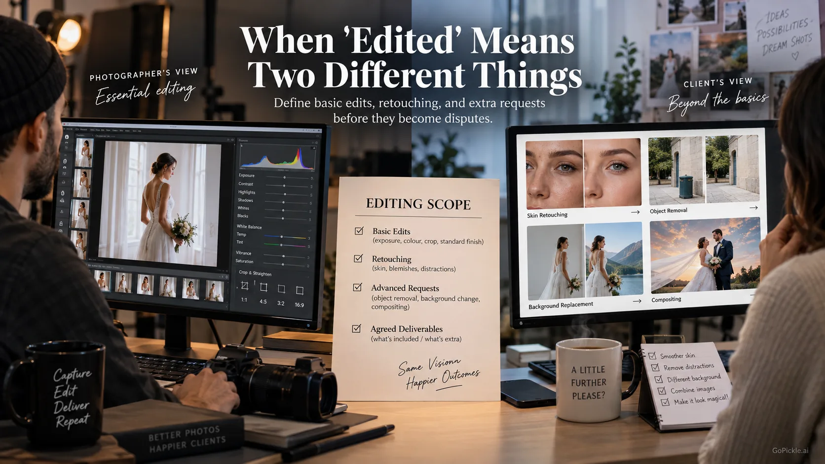 Photography Editing Revisions: Set Client Expectations for Basic Edits, Retouching and Extra Requests