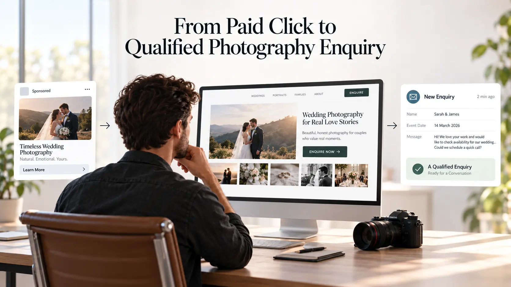 Photography Landing Page for Paid Ads: What a High-Intent Visitor Needs Before Enquiring