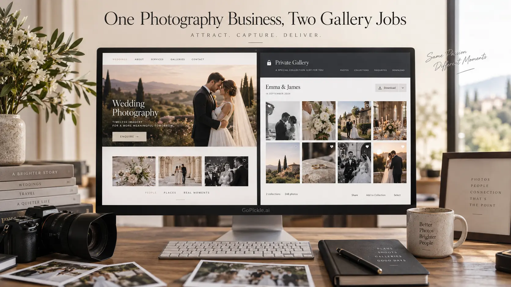 Photography Website Sample Galleries vs Client Galleries: Use Each for the Right Job