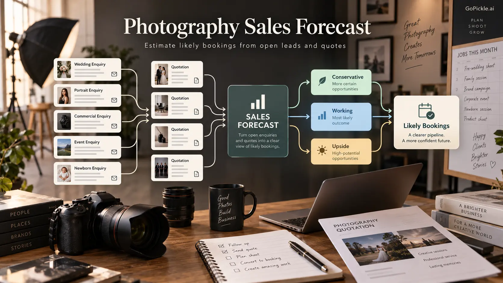 Photography Sales Forecast: Estimate Likely Bookings From Open Leads and Quotes