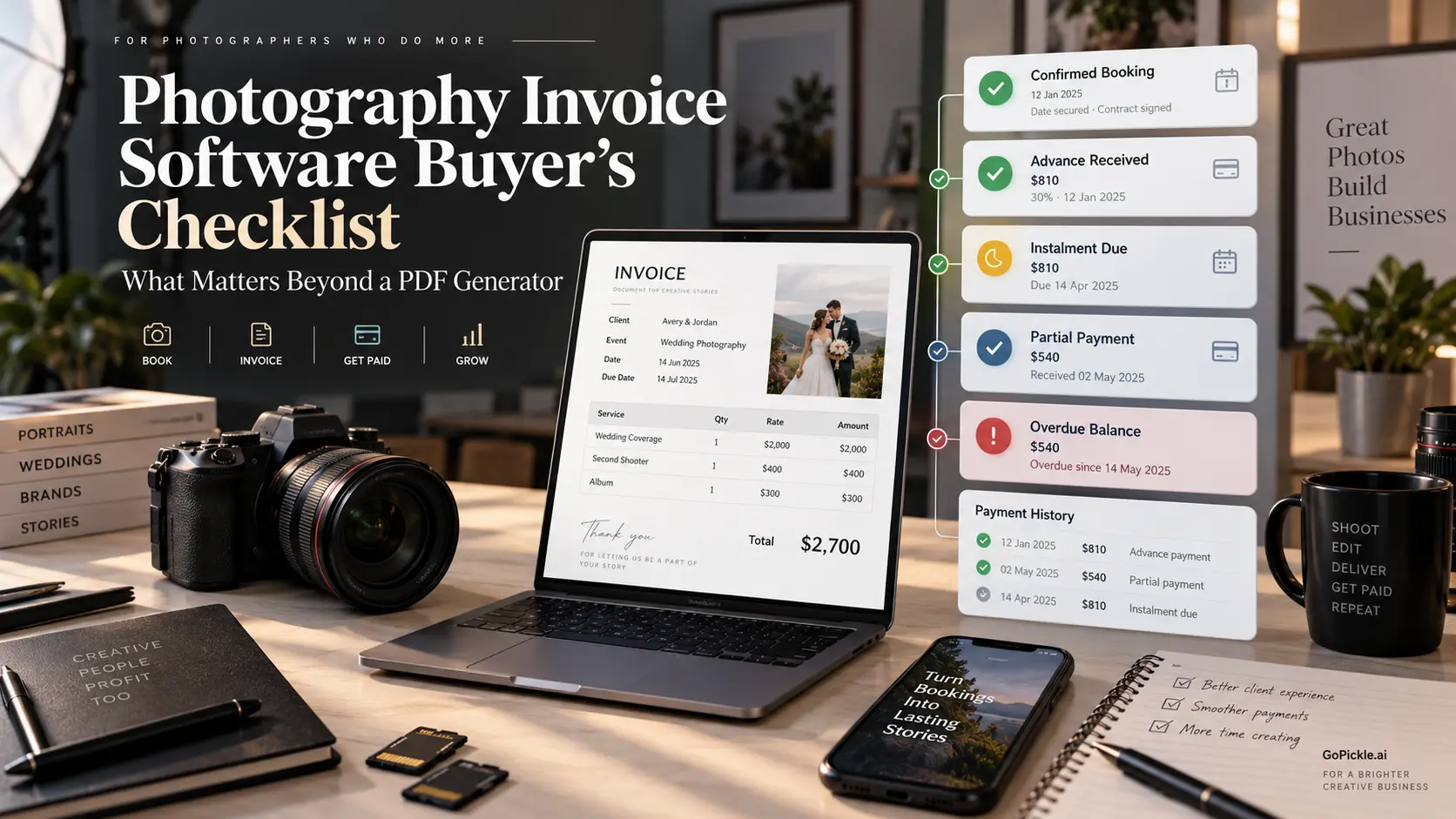 Photography Invoice Software Buyer’s Checklist: What Matters Beyond a PDF Generator
